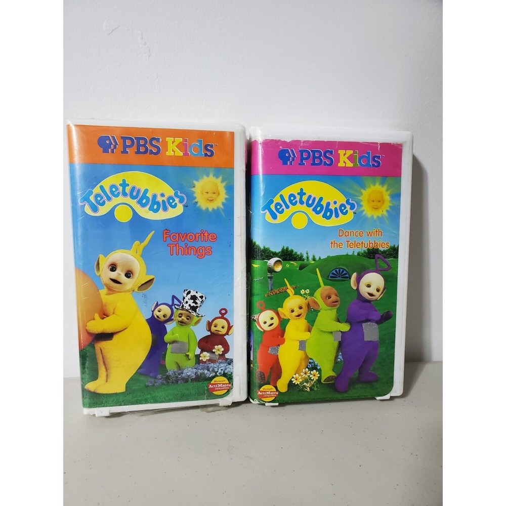 2 PBS Kids Teletubbies VHS Movies 1 New- Favorite Things & Dance w/ Teletubbies